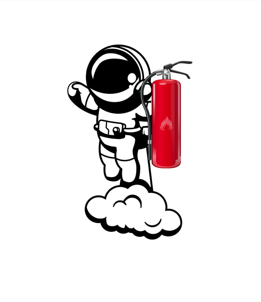 Sticker decorativ de perete pentru stingator, astronaut, M1