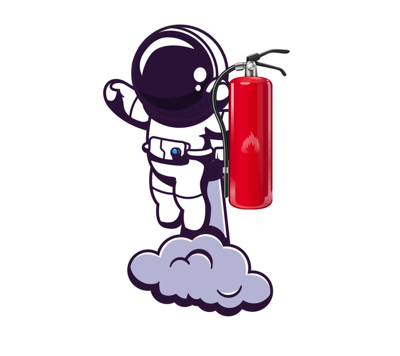 Sticker decorativ de perete pentru stingator, astronaut, M2