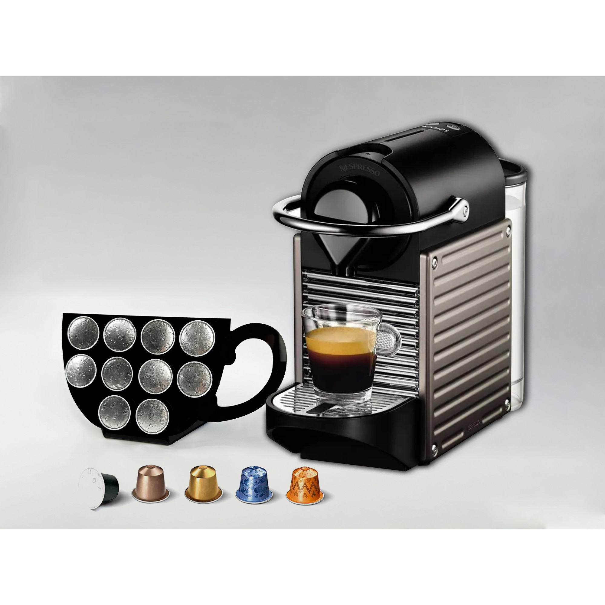 Suport 10 capsule Nespresso, forma ceasca cafea